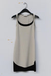 SWAYING/KNIT contrasting color collar vest skirt SW23SS2L02 meters gray PS57